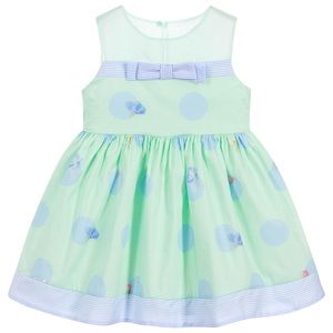 Lapin House green cotton & chiffon dress 5T